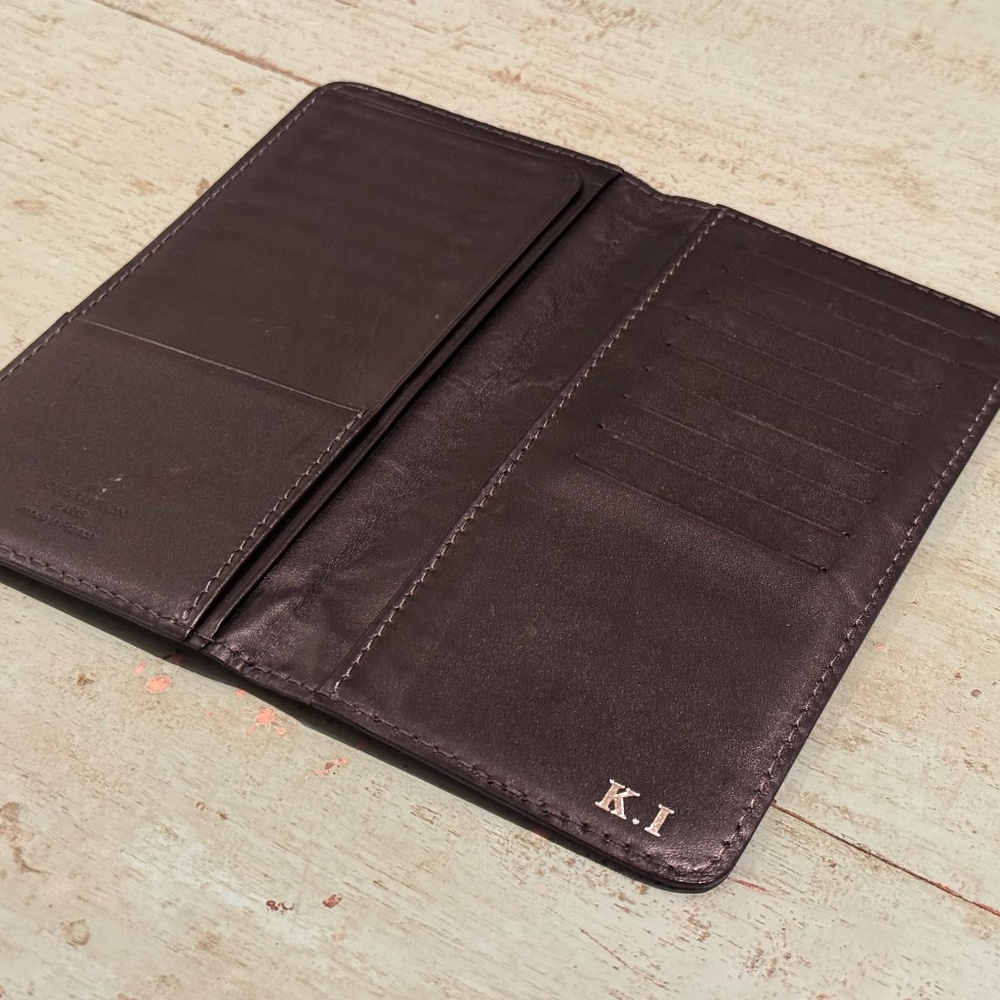 Louis Vuitton Porte Valeurs Cartes Brazza Black Pebbled Leather Wallet - Picture 1 of 11